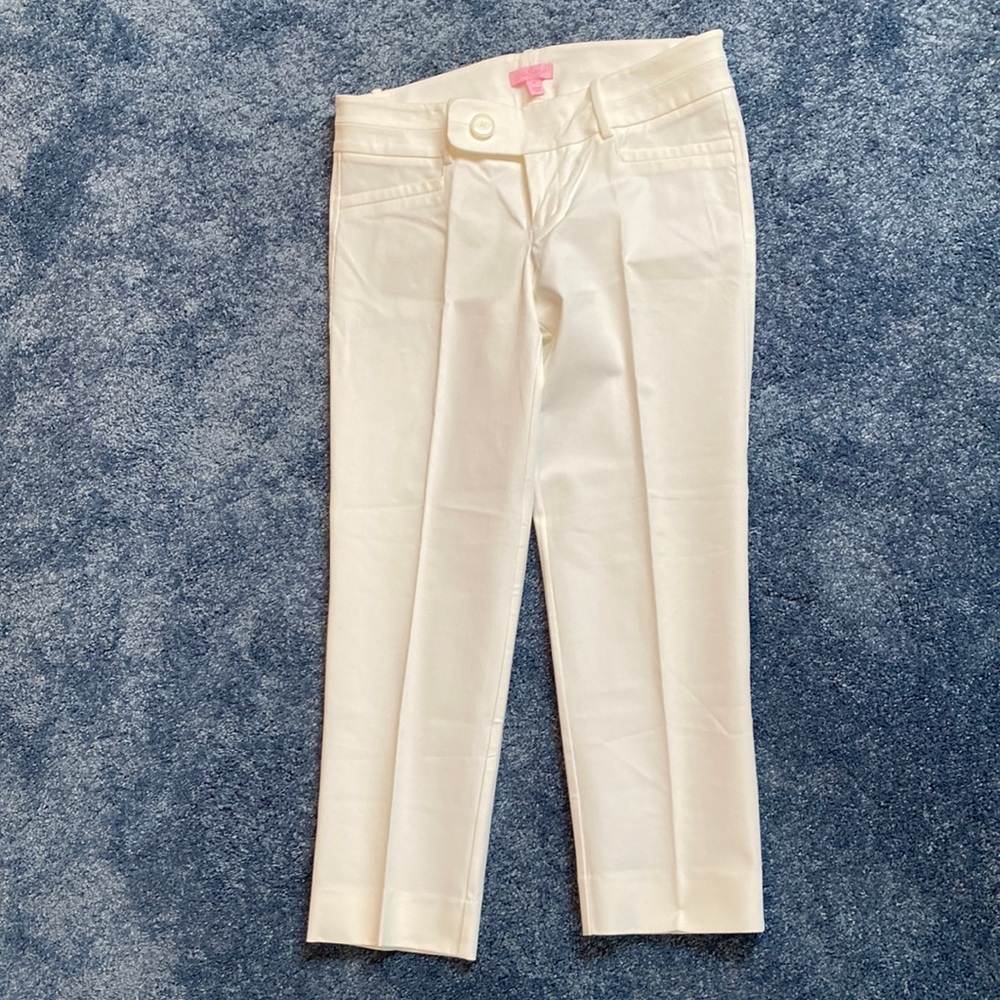 Lilly Pulitzer White Cropped Pants NWOT Size 10